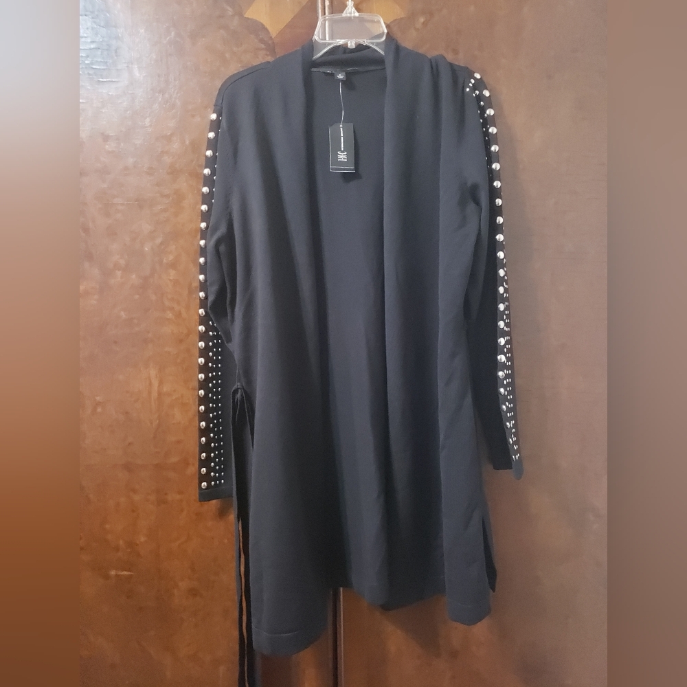 Black Studded Long Cardigan